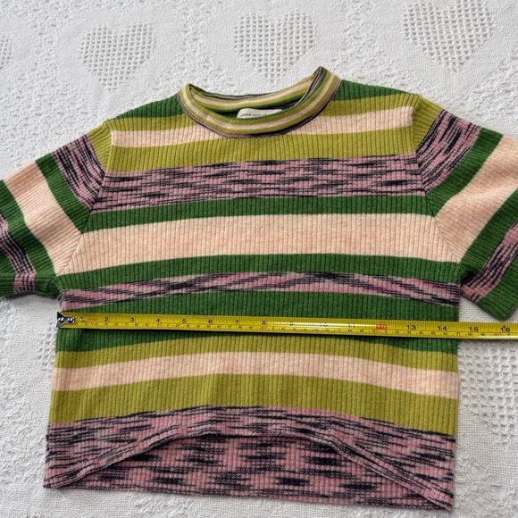 Urban Outfitters Striped Cropped Short Sleeve Sweater (XS) - Picture 6 of 7